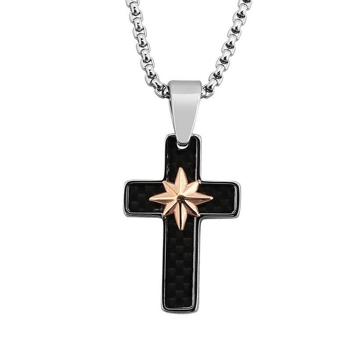 Kalen Viking Cross Gold Plated Stainless Steel Pendant Necklace for Men Women - kalen