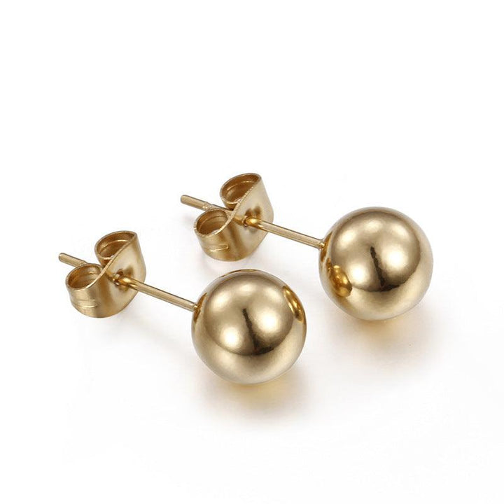 Kalen 4/6/8/10mm Stainless Steel Ball Stud Earrings - kalen