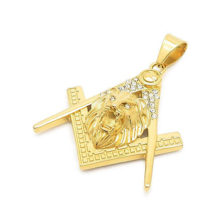 Kalen Hip Hop Lion Gold Plated Stainless Steel Pendant Necklace for Men Women - kalen