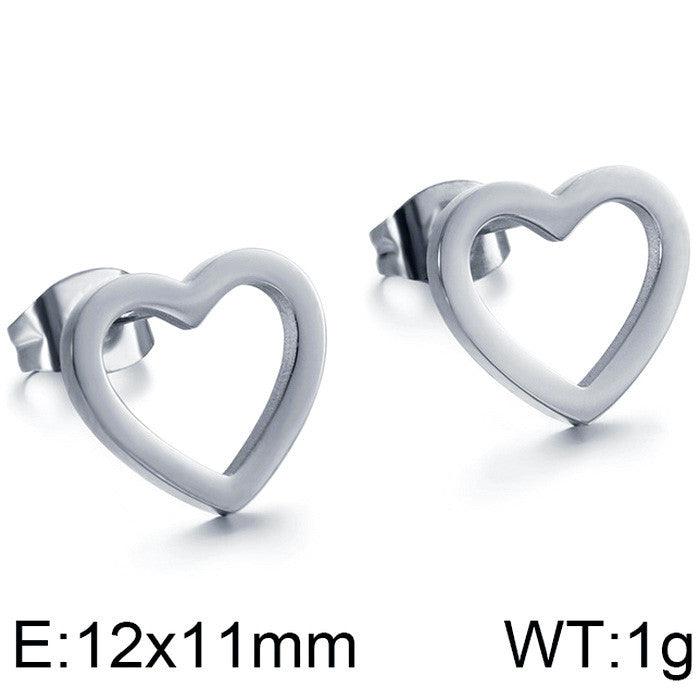 Kalen Stainless Steel Heart Stud Earrings for Women - kalen