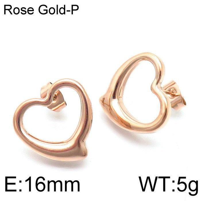 Kalen Stainless Steel Heart Stud Earrings for Women - kalen