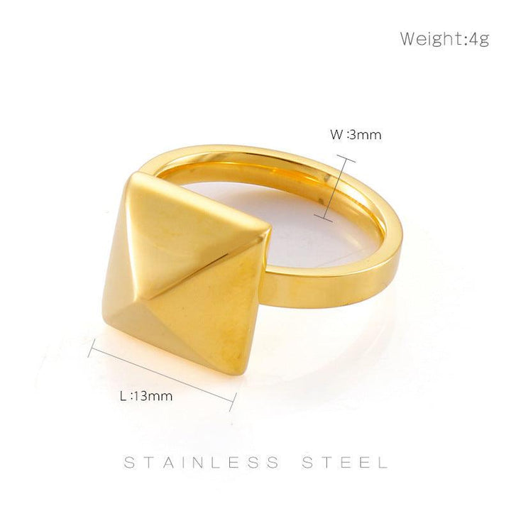 Kalen Stainless Steel Hollow Chunky Geometry Ring for Women - kalen