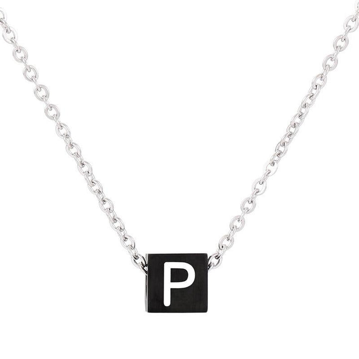 Kalen Letter Alphabet Stainless Steel 26 Initial Pendant Necklace for Men Women - kalen