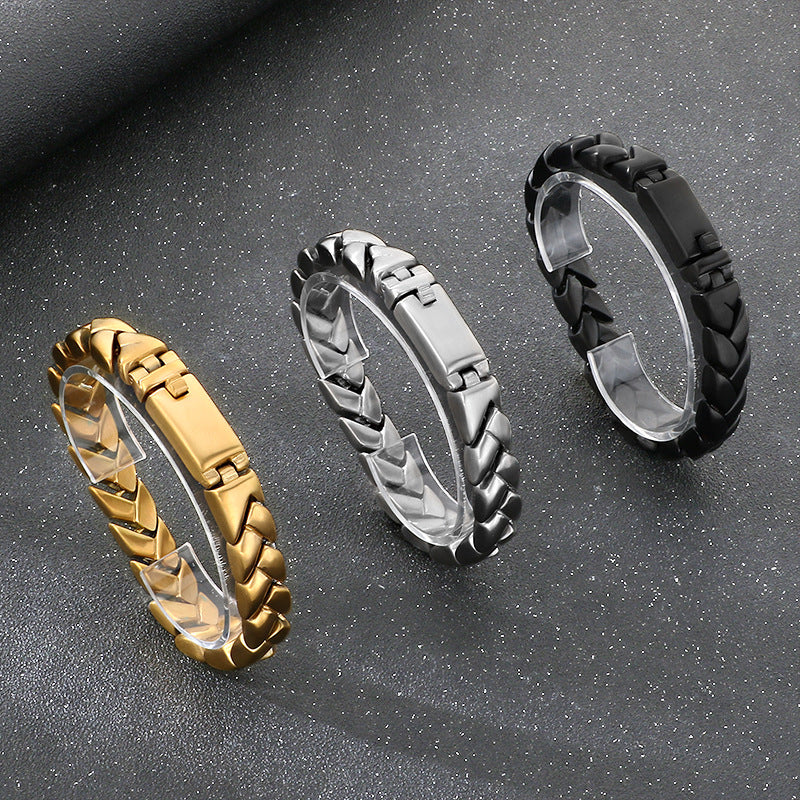 Wholesale 11mm Stainless Steel Cuban Chain Men Bracelet - view 1