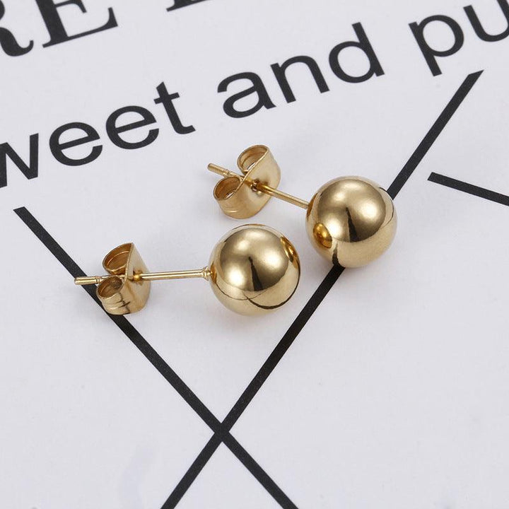 Kalen 4/6/8/10mm Stainless Steel Ball Stud Earrings - kalen