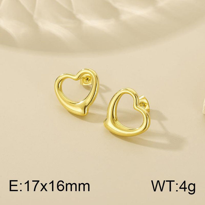 Kalen Stainless Steel Heart Stud Earrings for Women - kalen