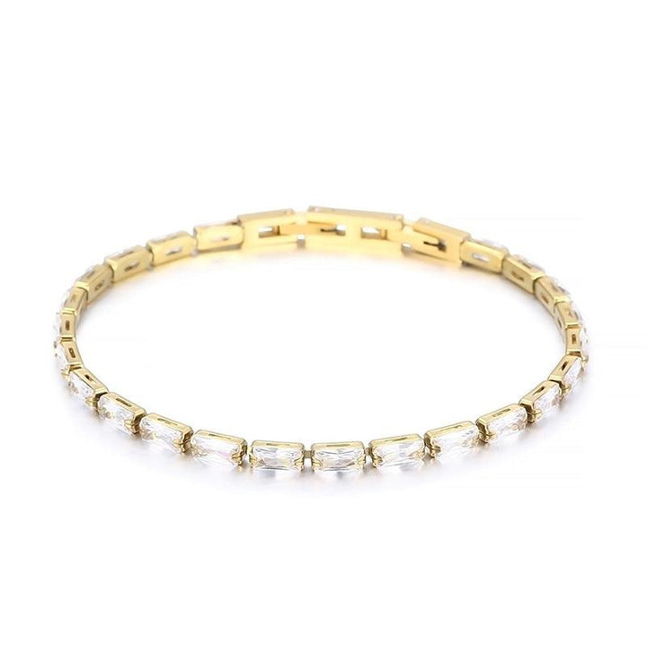 Kalen 3mm Stainless Steel Zircon Tennis Chain Wholesale Bracelet - kalen