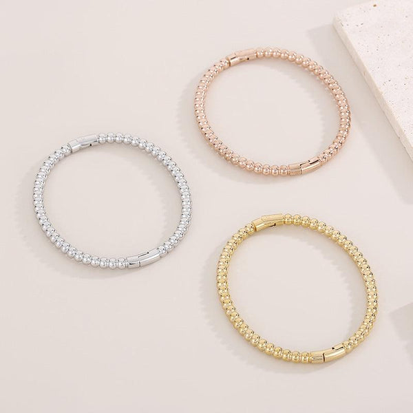 KALEN 5mm Stainless Steel Bead Bangles Bracelet For Women - kalen