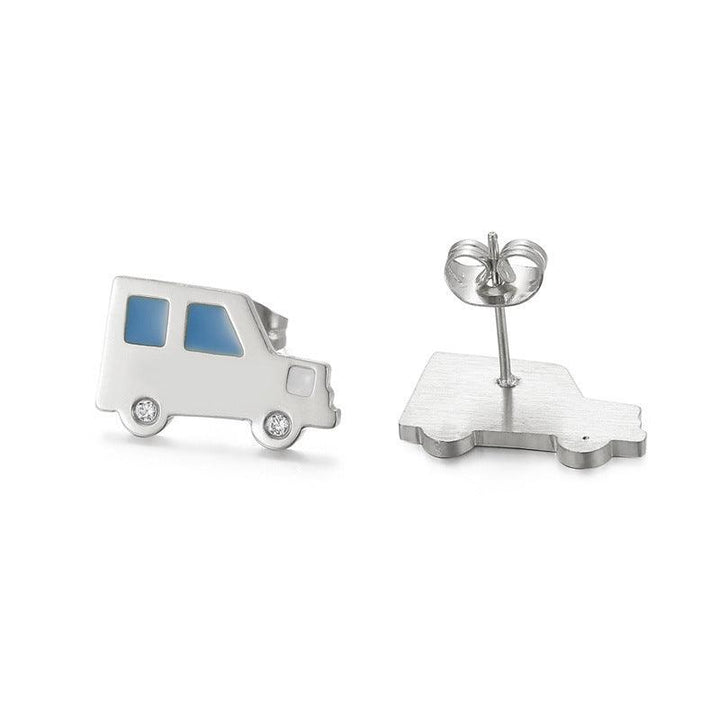 Kalen Stainless Steel Cute Cartoon Enamel Stud Earrings for Women - kalen