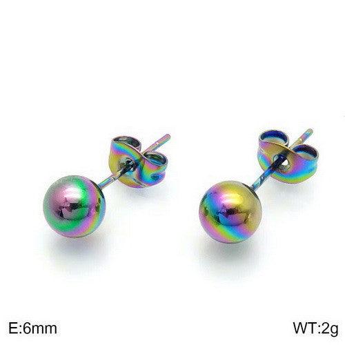 Kalen 4/6/8/10mm Stainless Steel Ball Stud Earrings - kalen