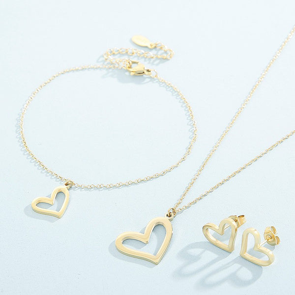 Wholesale Stainless Steel Hollow Heart Pendant Bracelet – Kalen