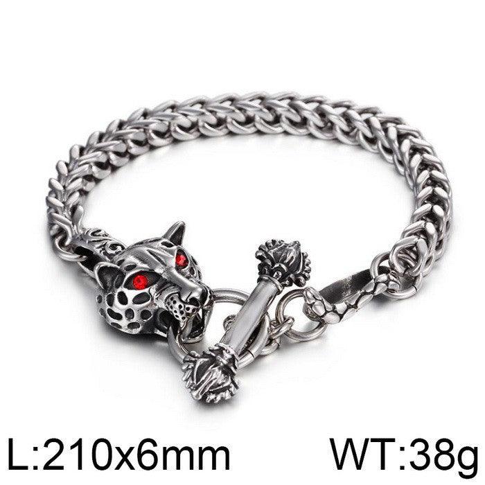 Kalen 8mm Franco Foxtail Chain Dragon Charm Bracele With OT Clap For Men - kalen