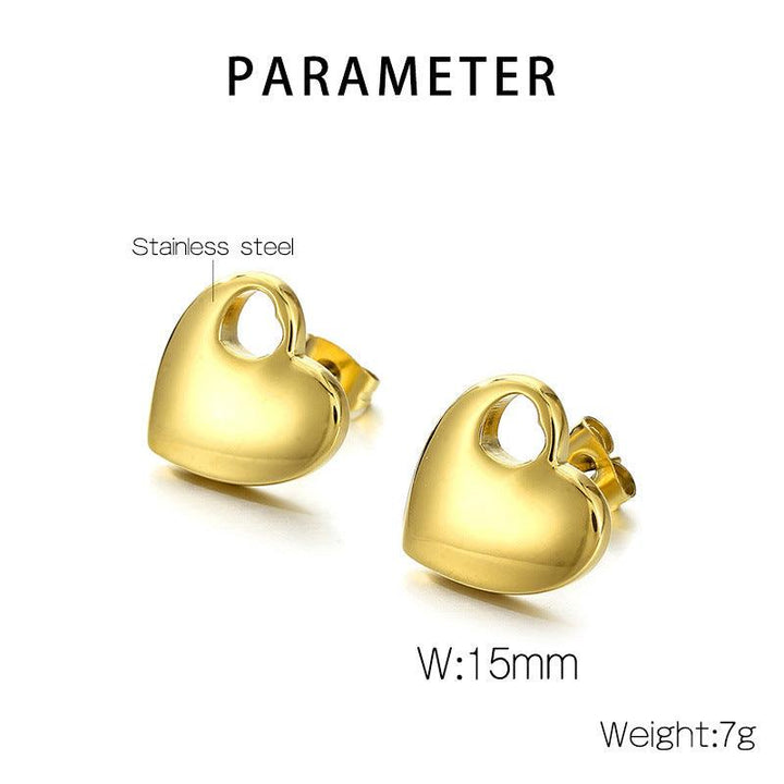 Kalen Wholesale Stainless Steel Heart Stud Earrings for Women - kalen