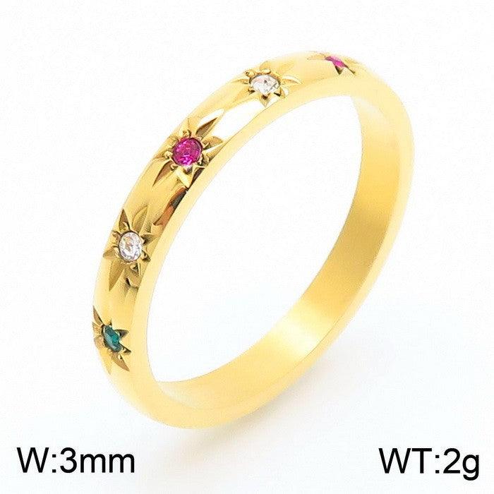 Kalen Wholesale Stainless Steel Zircon Rings for Women - kalen