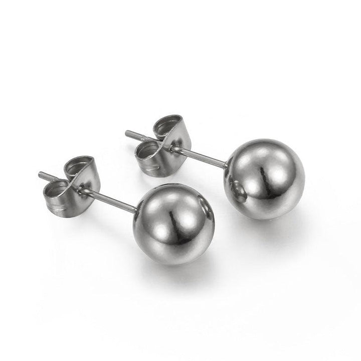 Kalen 4/6/8/10mm Stainless Steel Ball Stud Earrings - kalen