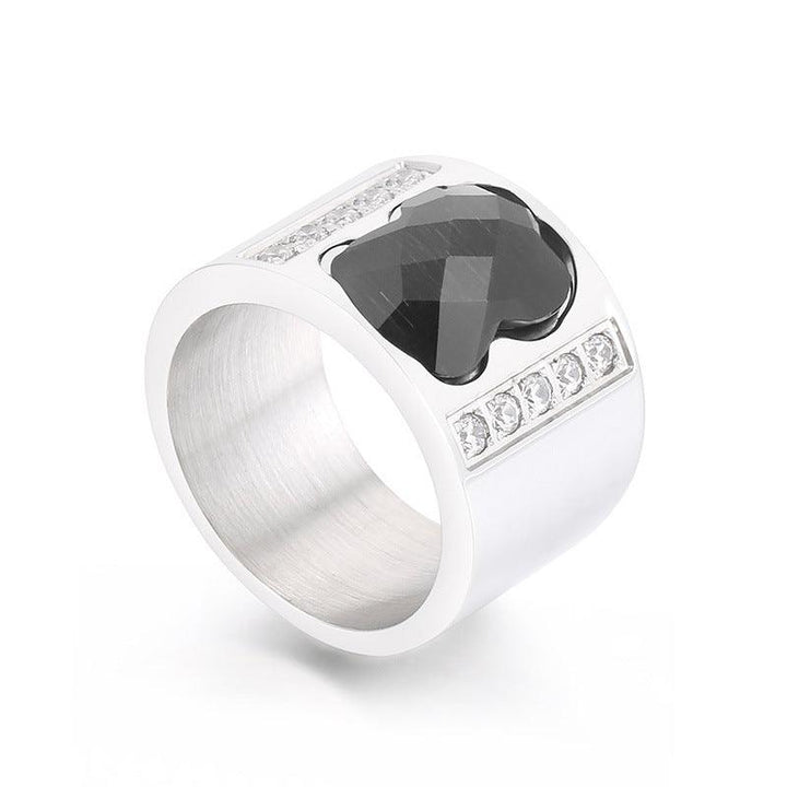 KALEN Wholesale Stainless Steel Natural Stone Zircon Rings For Women - kalen