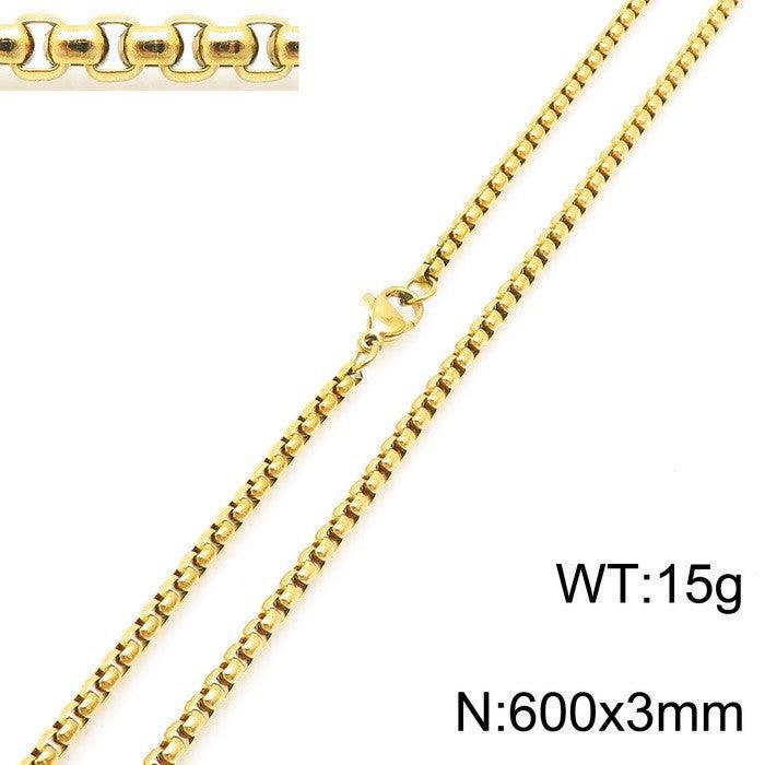 Kalen Hip Hop Zircon Smile Gold Plated Stainless Steel Coin Pendant Necklace for Men Women - kalen