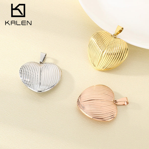 18K Gold Textured Heart Pendant