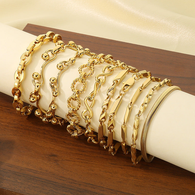 Unisex 18K Gold Chain Bracelet Series - view 1