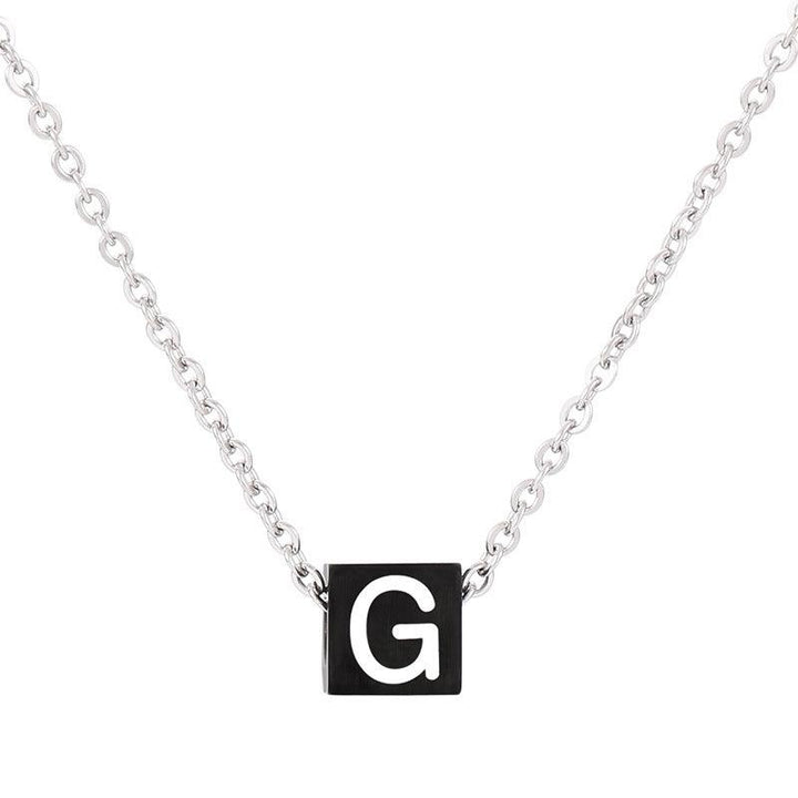 Kalen Letter Alphabet Stainless Steel 26 Initial Pendant Necklace for Men Women - kalen