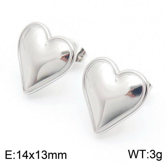 Kalen Wholesale Stainless Steel Heart Stud Earrings for Women - kalen