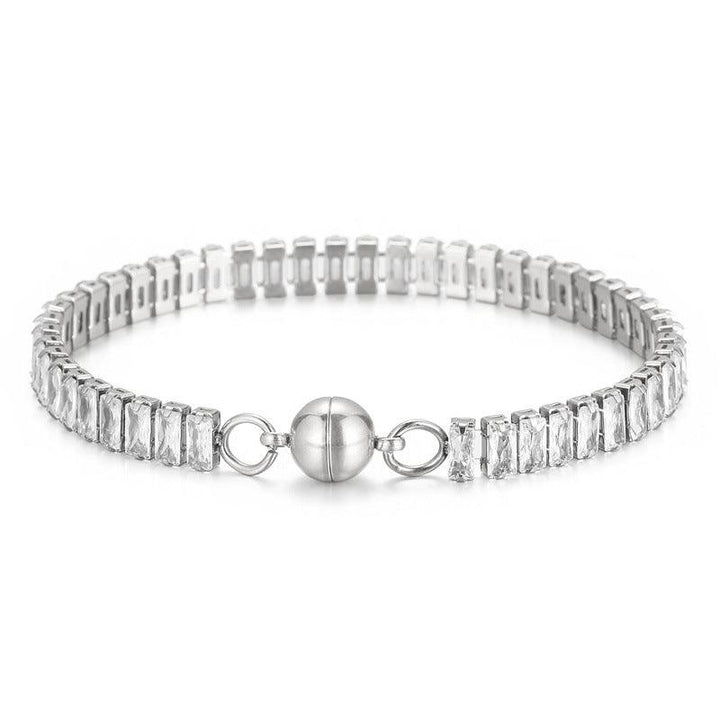 Kalen 6mm Stainless Steel Zircon Tennis Chain Wholesale Bracelet with Magnet Buckle for Women - kalen