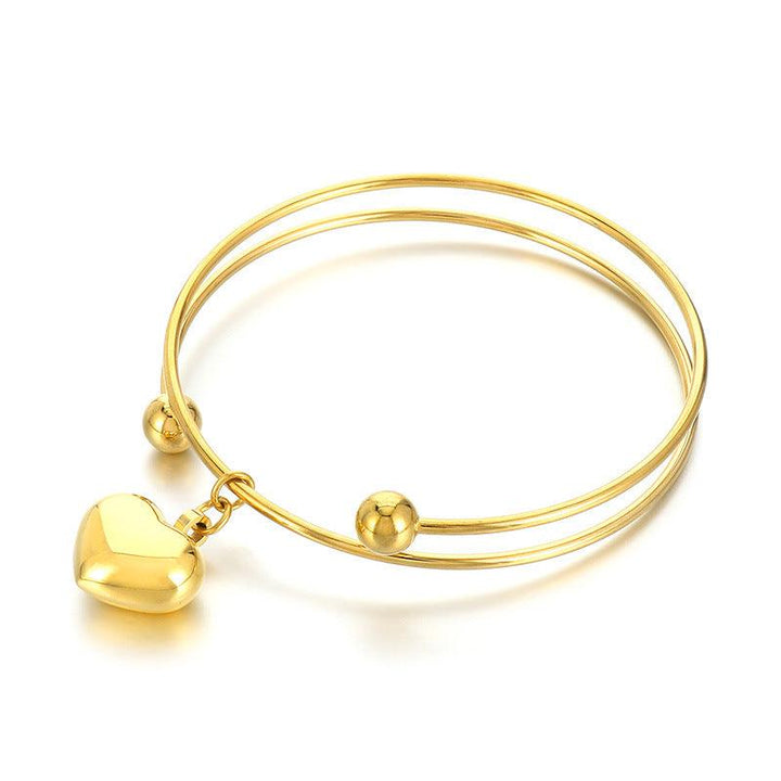 Stainless Steel Heart Charm Bracelet Bangle Wholesale For Women - kalen