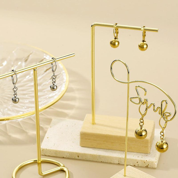 Kalen Stainless Steel Ball Wholesale Hoop Drop Earrings for Women - kalen