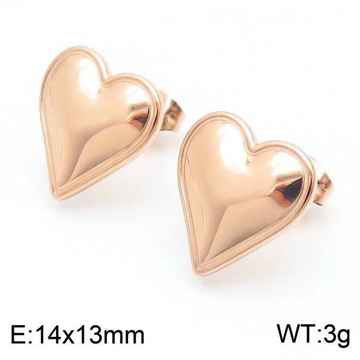 Kalen Wholesale Stainless Steel Heart Stud Earrings for Women - kalen