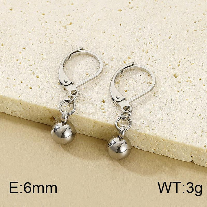 Kalen Stainless Steel Ball Wholesale Hoop Drop Earrings for Women - kalen