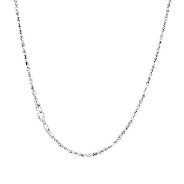 3*600mm Rope Twist Stainless Steel Chain Necklace - kalen