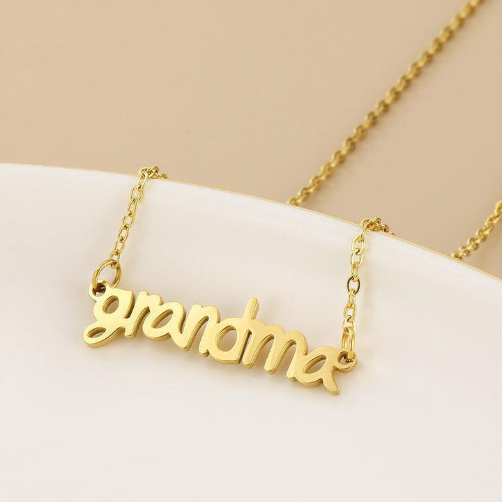 Kalen Grandma Mama Letters Mother Pendant Necklace For Women - kalen