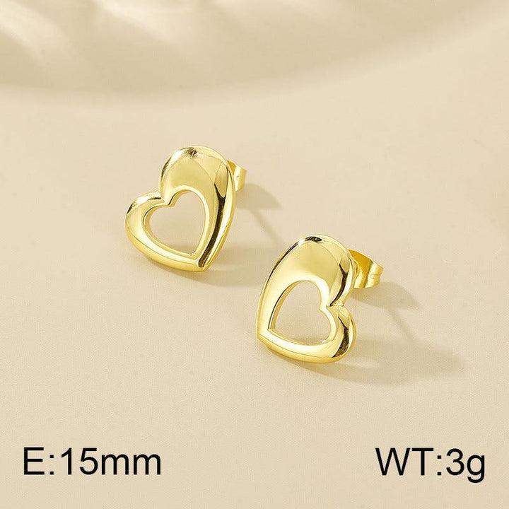 Kalen Stainless Steel Heart Stud Earrings for Women - kalen