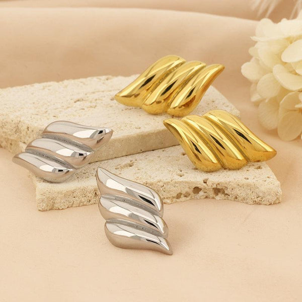 Kalen Stainless Steel Hollow Stud Earrings for Women - kalen