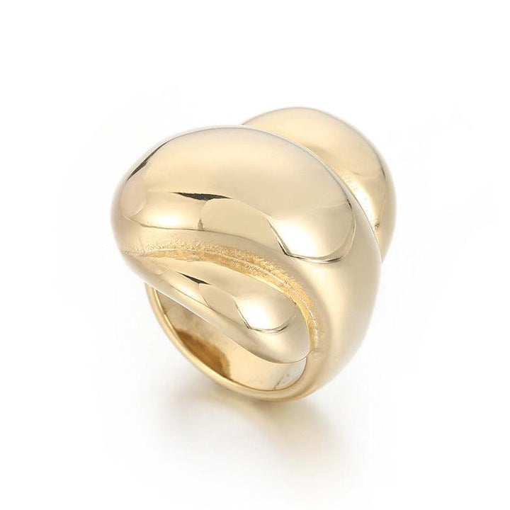 Kalen Wholesale Stainless Steel Hollow Chunky Geometry Croissant Ring for Women - kalen