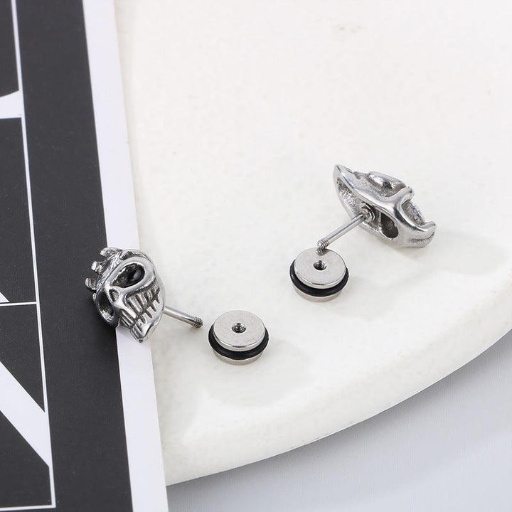 Kalen Punk Casting Skull Stud Earrings for Men Women - kalen