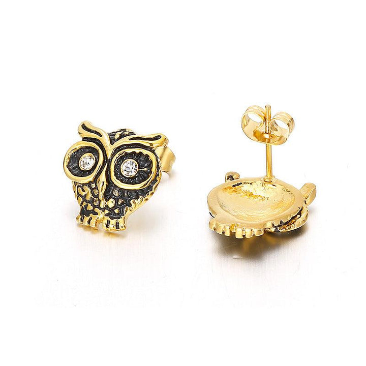 Kalen Stainless Steel Cute Owl Stud Earrings for Women - kalen