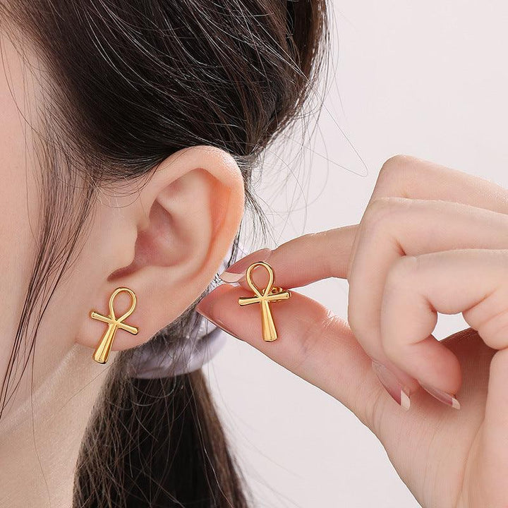 Kalen Stainless Steel Cross Stud Earrings for Women - kalen