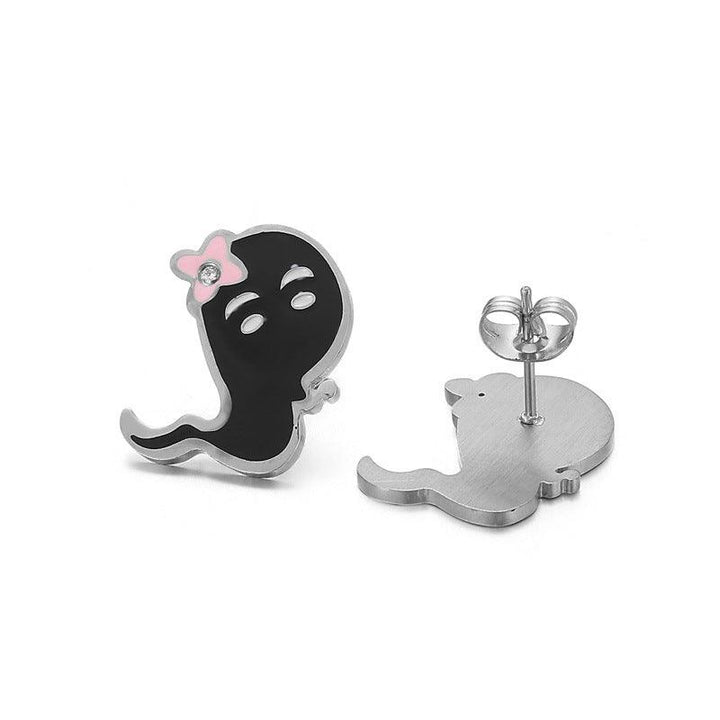 Kalen Stainless Steel Cute Cartoon Enamel Stud Earrings for Women - kalen