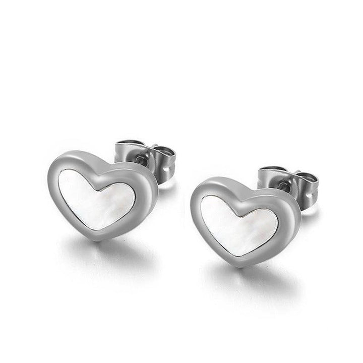 Kalen Stainless Steel Shell Heart Stud Earrings for Women - kalen