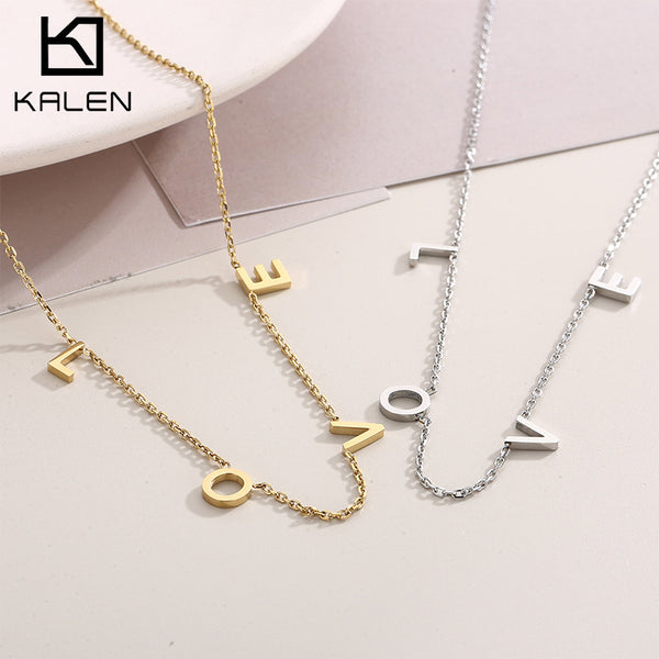 Kalen Stainless Steel LOVE Letters Mother Pendant Necklace Wholesale For Women