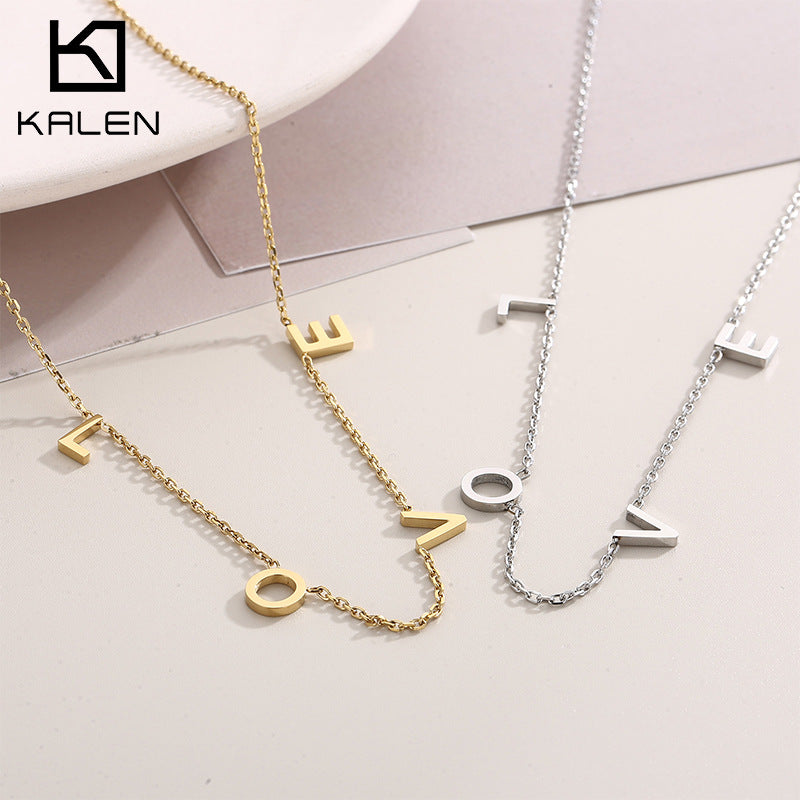 Kalen Stainless Steel LOVE Letters Mother Pendant Necklace Wholesale For Women - view 1