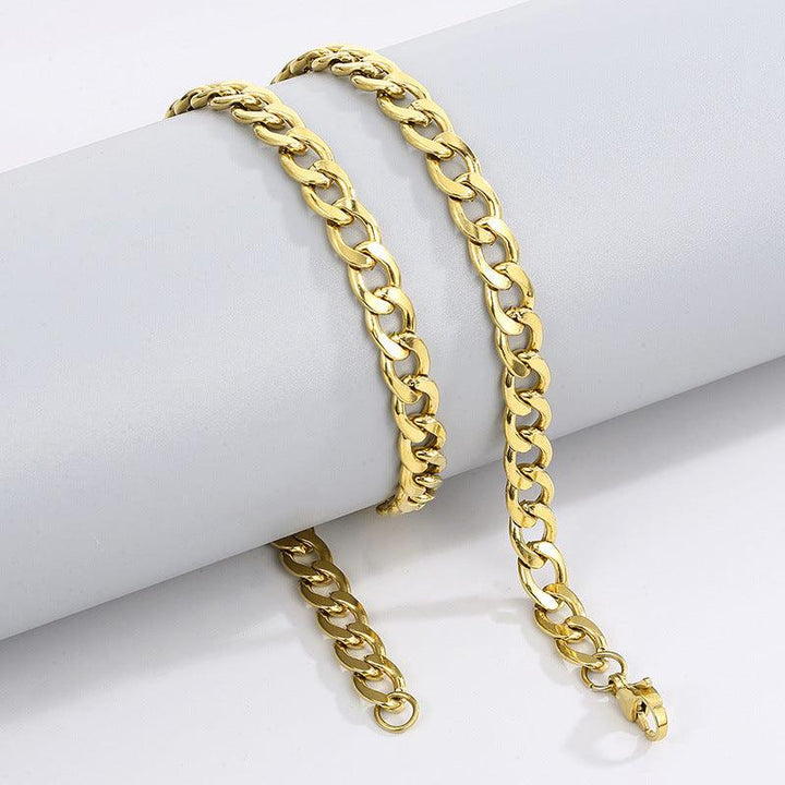 3/4/5/6/8/10/11mm Gold Plated Miami Cuban Link Chain Necklace With Lobster Clap - kalen