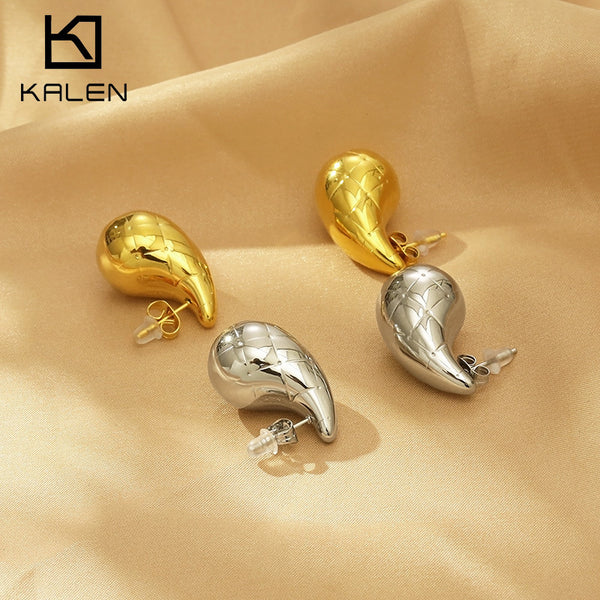 Kalen Stainless Steel Waterdrop Chunky Stud Earrings Wholesale for Women