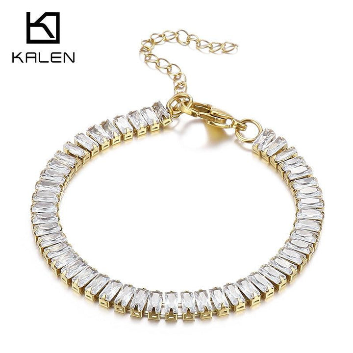 Kalen 6mm Stainless Steel Zircon Tennis Chain Wholesale Bracelet for Women - kalen