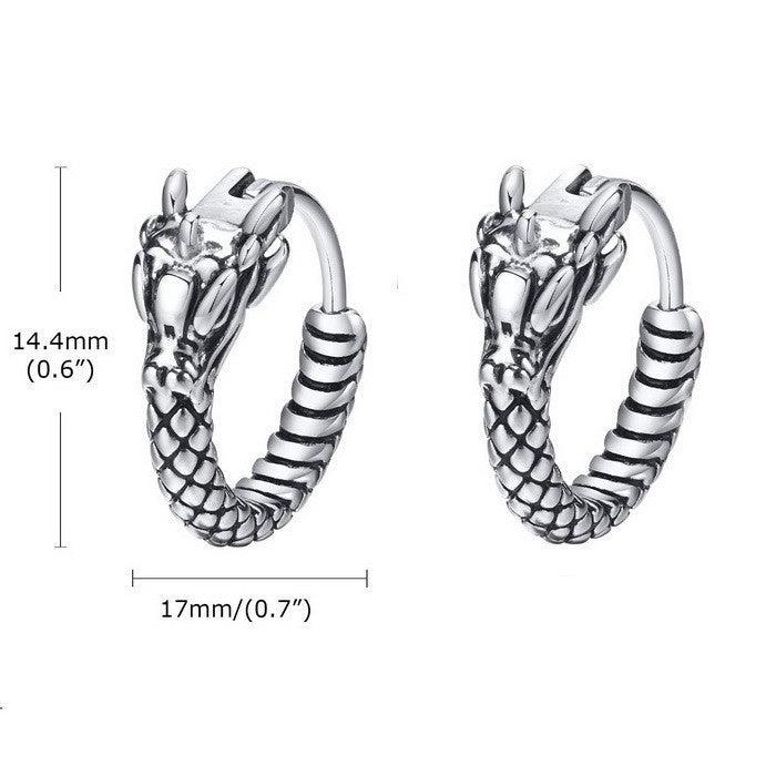 Kalen Punk Casting Dragon Hoop Earrings for Men Women - kalen