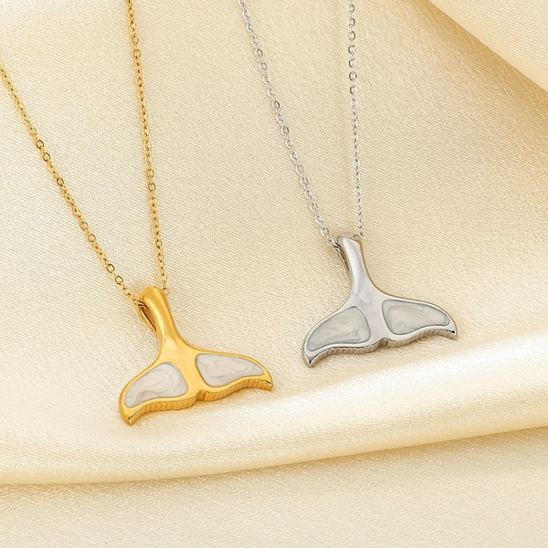Stainless Steel Fish Tail Pendant Necklace