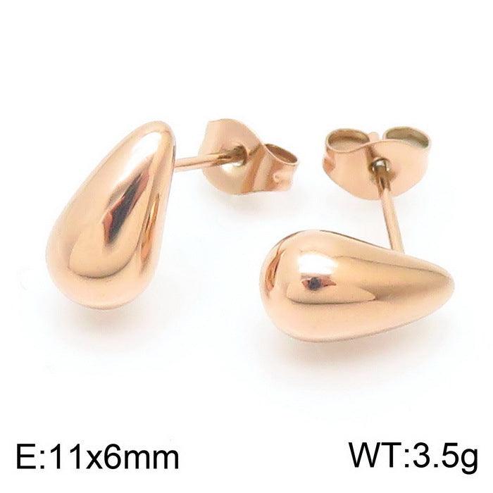 Kalen 11*6mm Waterdrop Hollow Chunky Stainless Steel Stud Earrings For Women - kalen
