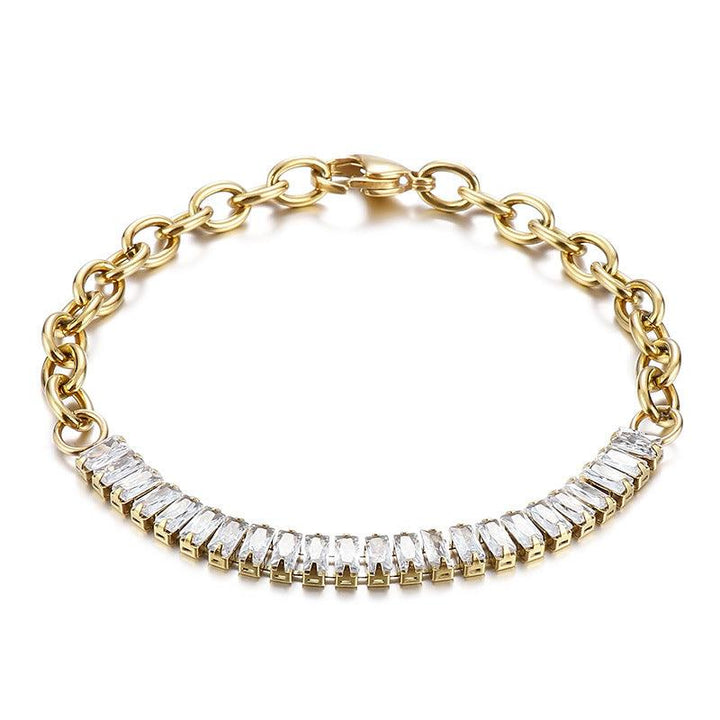 Kalen 6mm Stainless Steel Zircon Tennis Chain Wholesale Bracelet for Women - kalen