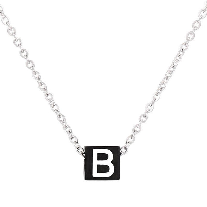 Kalen Letter Alphabet Stainless Steel 26 Initial Pendant Necklace for Men Women - kalen